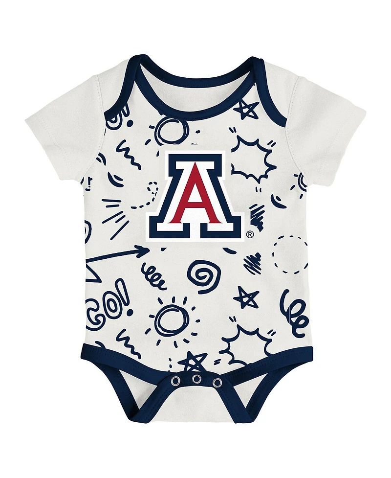 Outerstuff Baby Boys and Girls Arizona Wildcats 3-Pack All Day Play Bodysuit Set
