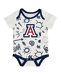 Outerstuff Baby Boys and Girls Arizona Wildcats 3-Pack All Day Play Bodysuit Set