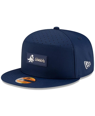New Era Men's Navy Dallas Cowboys 2025 Sideline Throwback Split Panel 9FIFTY Snapback Hat