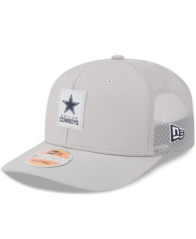 New Era Men's Gray Dallas Cowboys 2025 Sideline 9SEVENTY Trucker Adjustable Hat