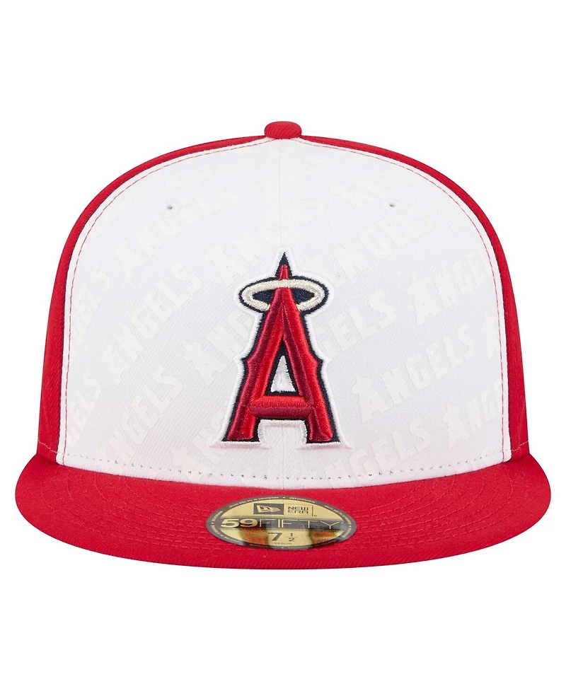 New Era Men's White/Red Los Angeles Angels Repeat 59FIFTY Fitted Hat