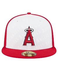 New Era Men's White/Red Los Angeles Angels Repeat 59FIFTY Fitted Hat