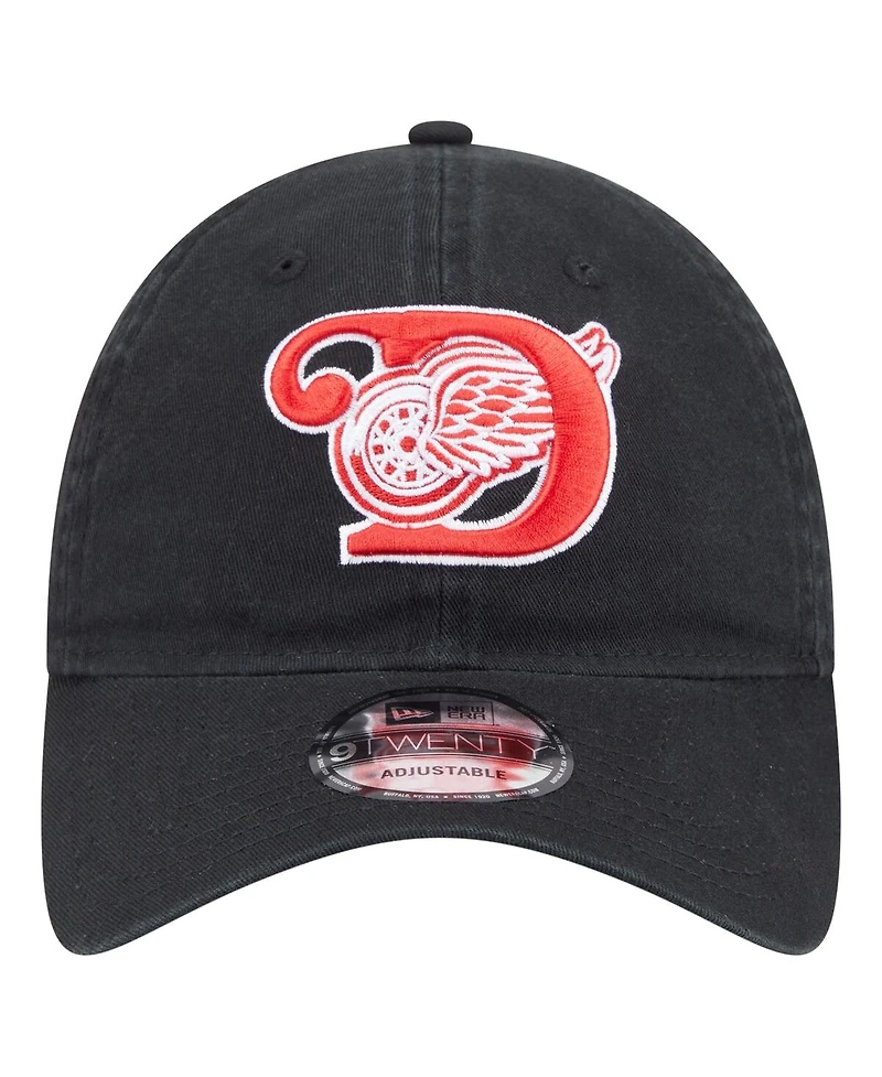 New Era Men's Black Detroit Red Wings Deceptor 9TWENTY Adjustable Hat