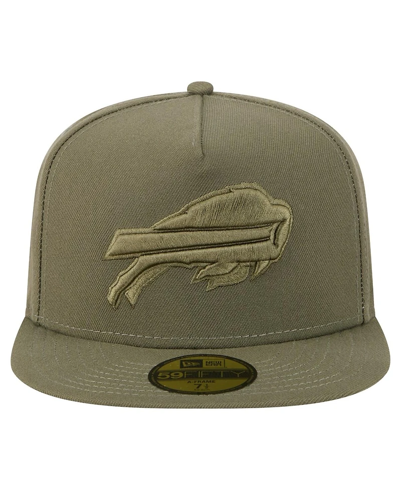 New Era Men's Olive Buffalo Bills Color Pack A-Frame 59FIFTY Fitted Hat