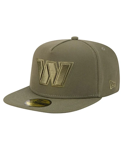 New Era Men's Olive Washington Commanders Color Pack A-Frame 59FIFTY Fitted Hat