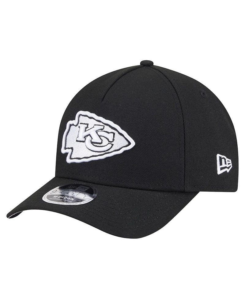 New Era Men's Black Kansas City Chiefs Team Collection 9FORTY M-crown A-Frame Adjustable Hat