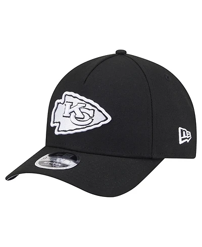New Era Men's Black Kansas City Chiefs Team Collection 9FORTY M-crown A-Frame Adjustable Hat