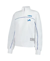 New Era Women's White Detroit Lions Functional Fandom Quarter-Zip Sweatshirt