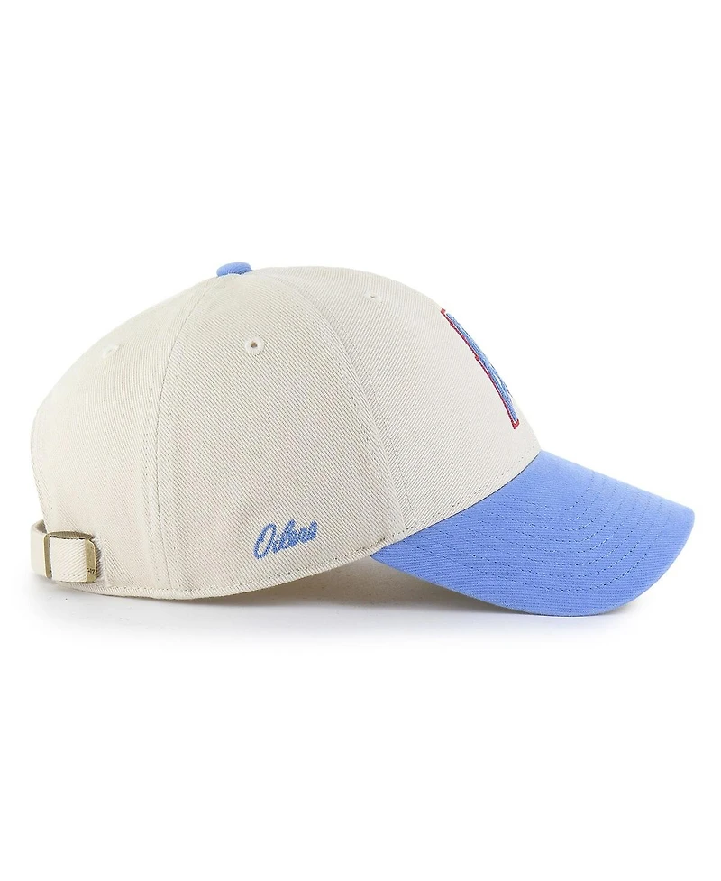 '47 Brand Men's Cream/Light Blue Houston Oilers Gridiron Classics Fairfield Mvp Throwback Adjustable Hat