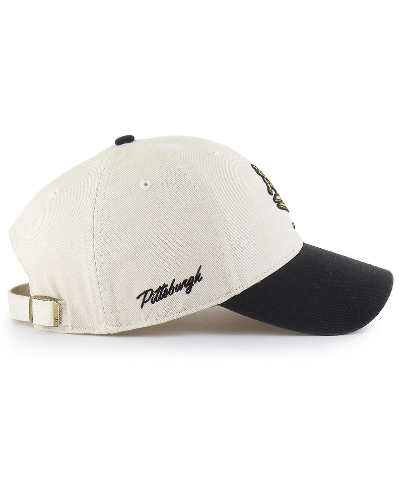 '47 Brand Men's Cream/Black Pittsburgh Steelers Fairfield Mvp Throwback Adjustable Hat