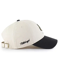 '47 Brand Men's Cream/Black Pittsburgh Steelers Fairfield Mvp Throwback Adjustable Hat