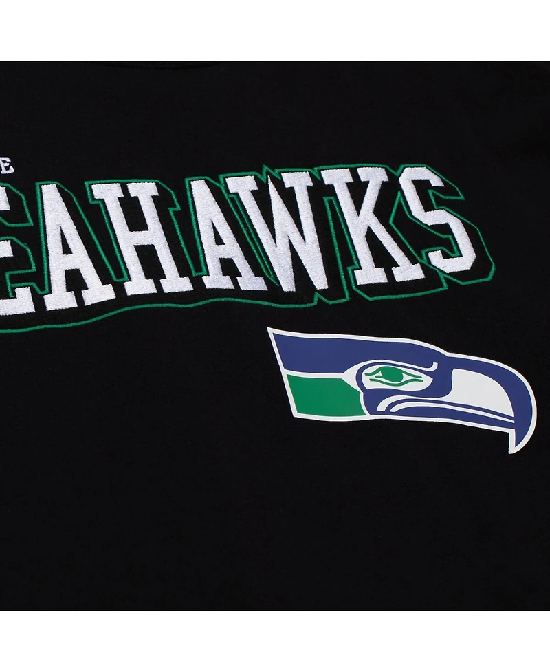 Mitchell & Ness Men's Black Seattle Seahawks Training Camp Vintage Logos Long Sleeve T-Shirt