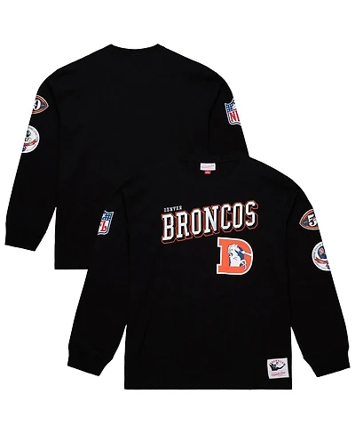 Mitchell & Ness Men's Black Denver Broncos Training Camp Vintage Logos Long Sleeve T-Shirt