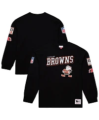 Mitchell & Ness Men's Black Cleveland Browns Training Camp Vintage Logos Long Sleeve T-Shirt