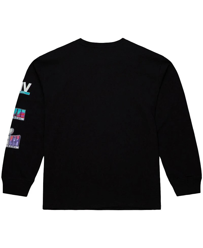 Mitchell & Ness Men's Black Kansas City Chiefs Training Camp Vintage Logos Long Sleeve T-Shirt