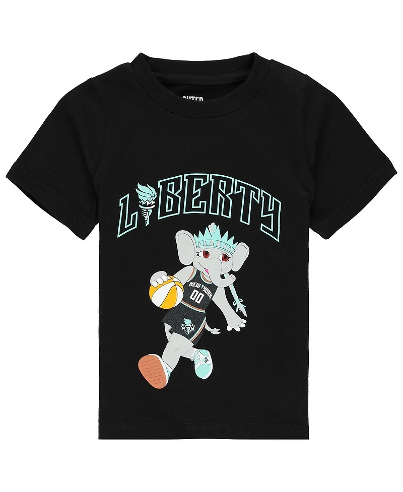 Outerstuff Toddler Black New York Liberty Ellie Dribble T-Shirt