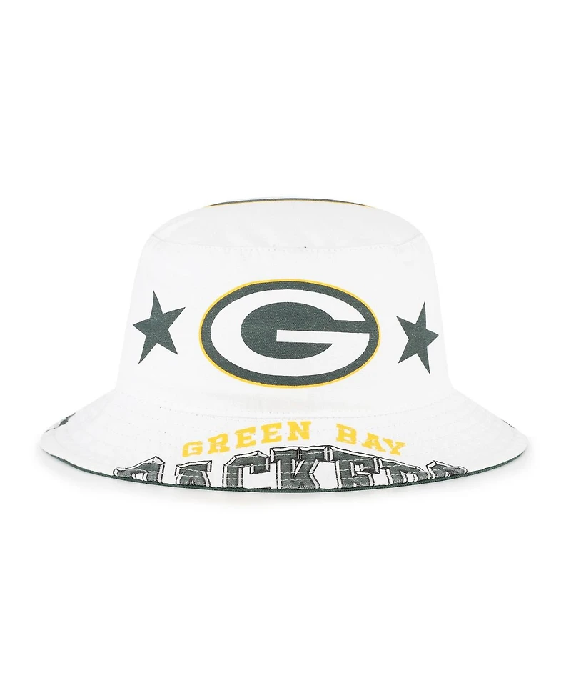 '47 Brand Women's White Green Bay Packers Energize Bucket Hat