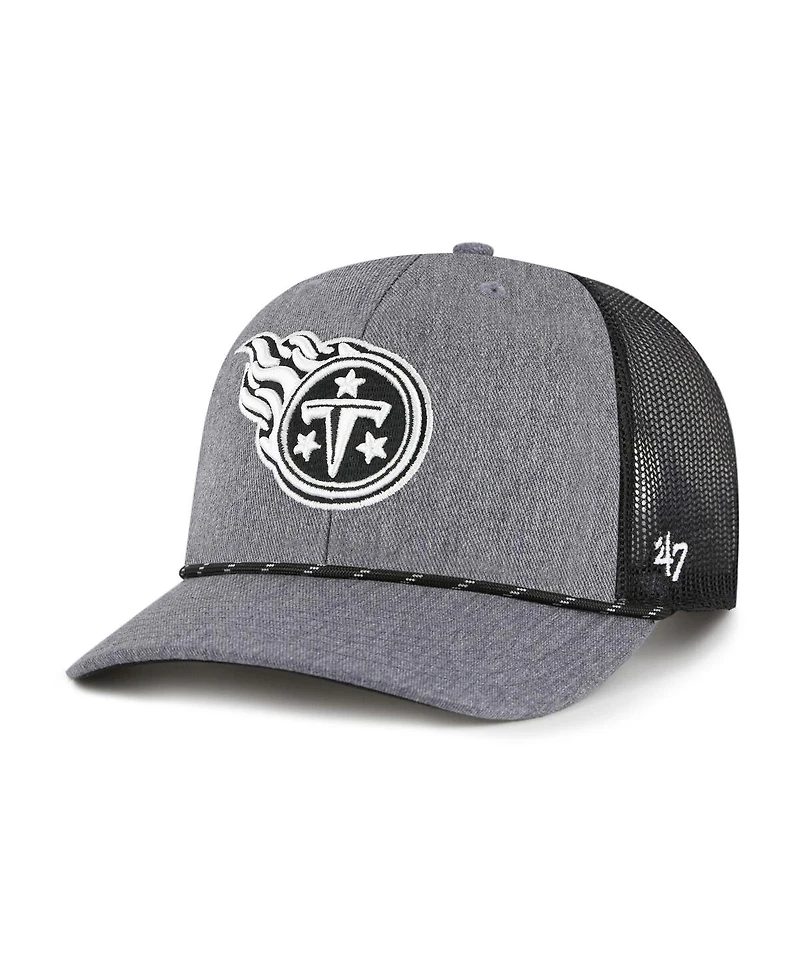 '47 Brand Men's Heather Charcoal Tennessee Titans Carbon Rope Trucker Adjustable Hat
