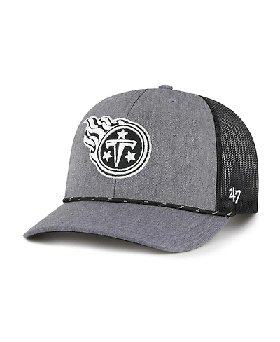 '47 Brand Men's Heather Charcoal Tennessee Titans Carbon Rope Trucker Adjustable Hat