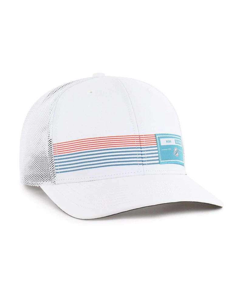 '47 Brand Men's White Miami Dolphins Rangefinder Trucker Adjustable Hat