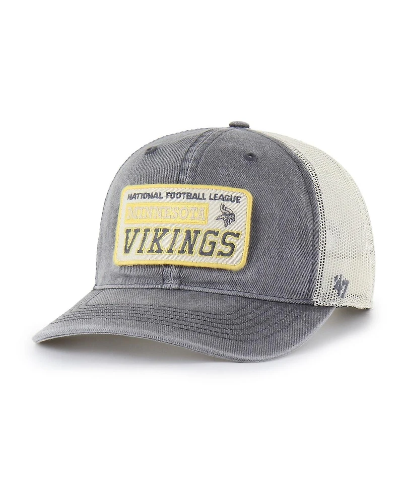 '47 Brand Men's Charcoal Minnesota Vikings Canteen Relaxed Trucker Adjustable Hat