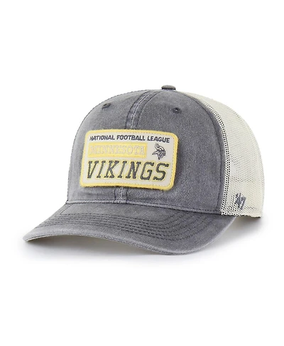'47 Brand Men's Charcoal Minnesota Vikings Canteen Relaxed Trucker Adjustable Hat