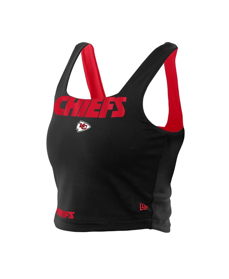 New Era Women's Red/Black Kansas City Chiefs Reversible Cropped Sport Classics Tank Top