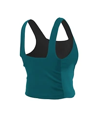 New Era Women's Midnight Green/Black Philadelphia Eagles Reversible Cropped Sport Classics Tank Top