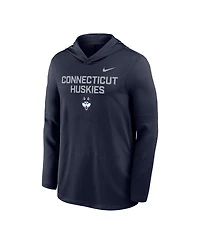 Nike Men's Navy UConn Huskies 2025 Sideline Dri-fit Long Sleeve Hoodie T-Shirt