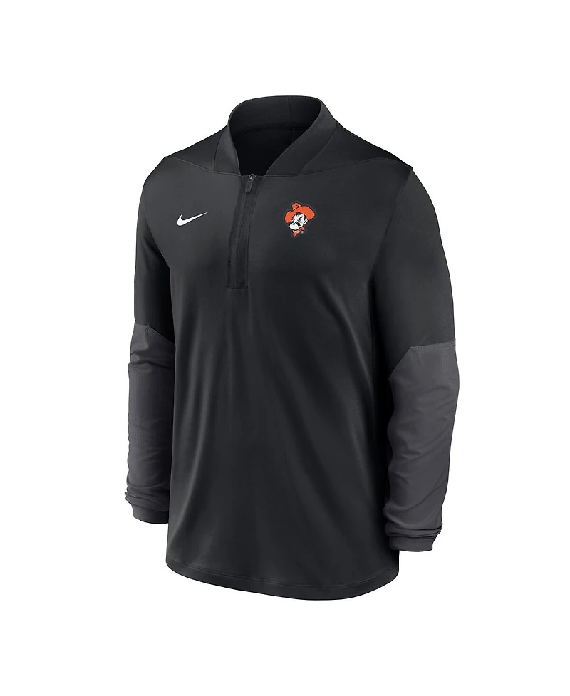 Nike Men's Black Oklahoma State Cowboys Dri-fit Half-Zip Pullover Sweatshirt