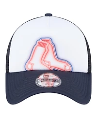 New Era Toddler White/Navy Boston Red Sox Painted A-Frame 9FORTY Trucker Adjustable Hat