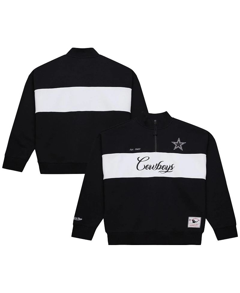 Mitchell Ness Women's Black Dallas Cowboys Quarter-Zip Jacket
