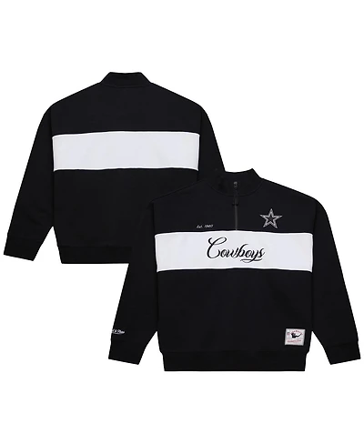 Mitchell Ness Women's Black Dallas Cowboys Quarter-Zip Jacket
