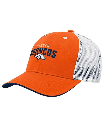 Outerstuff Big Boys and Girls Orange Denver Broncos Core Lockup Trucker Adjustable Hat