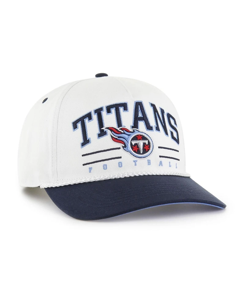 '47 Brand Men's White/Navy Tennessee Titans Roscoe Two-Toned Hitch Adjustable Hat