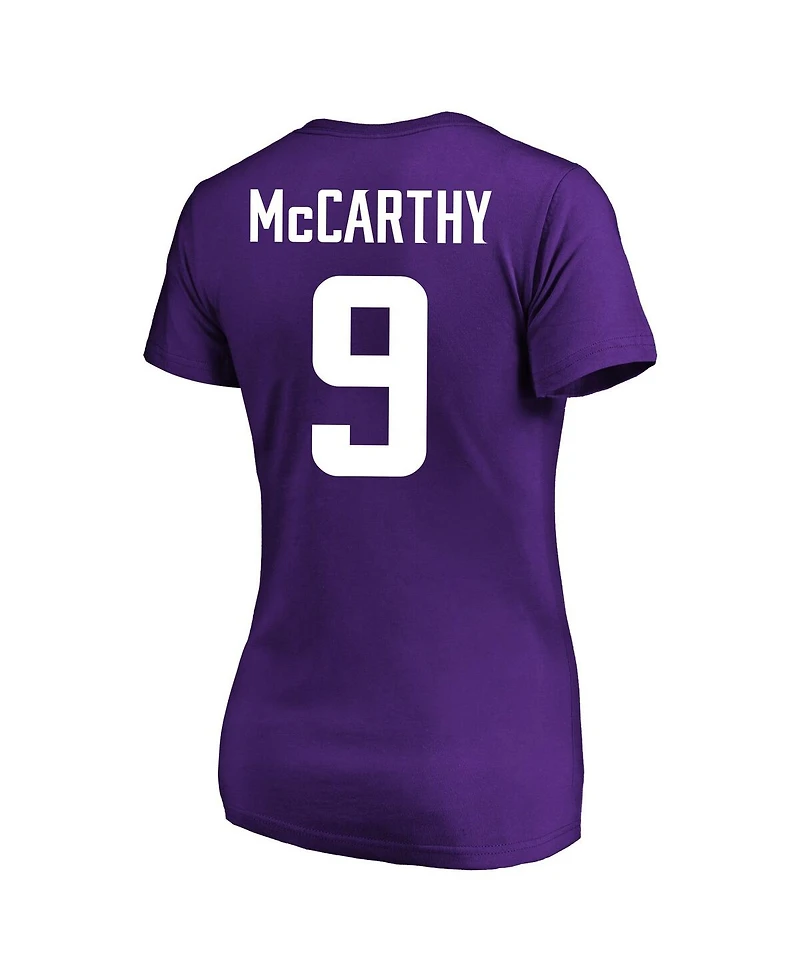 Fanatics Women's J.j. McCarthy Purple Minnesota Vikings Plus Fair Catch Name Number Scoop Neck T-Shirt