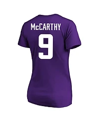 Fanatics Women's J.j. McCarthy Purple Minnesota Vikings Plus Fair Catch Name Number Scoop Neck T-Shirt