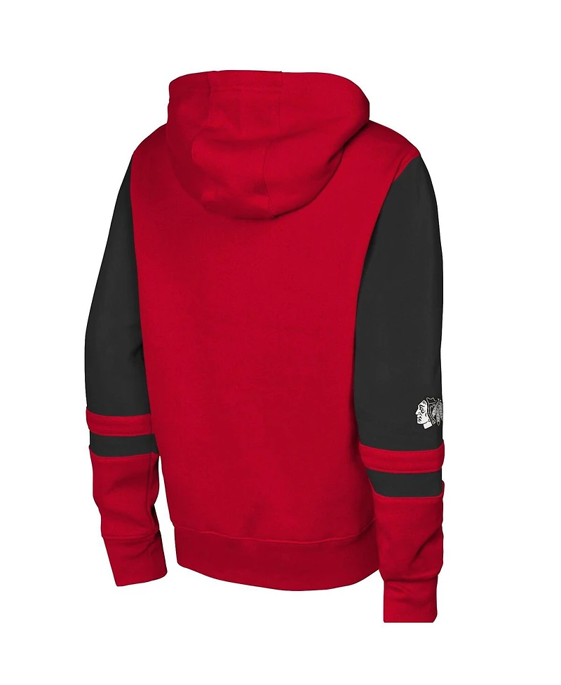 Outerstuff Big Boys and Girls Red Chicago Blackhawks Face Off Full-Zip Hoodie