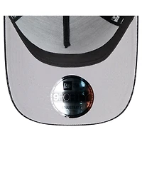 New Era Men's Black New York Jets Throwback Midnight Ink Tonal Text A-Frame Trucker 9FORTY Adjustable Hat