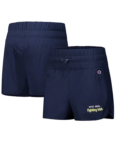 Champion Women's Navy Notre Dame Fighting Irish Tailgate Her Woven Shorts