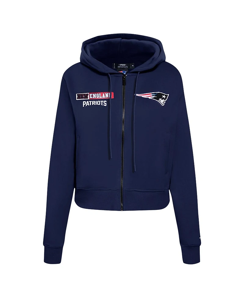Pro Standard Women's Navy New England Patriots Split Logo Full-Zip Hoodie