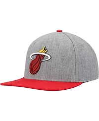 Pro Standard Men's Gray/Red Miami Heat Classic Logo Two-Tone Snapback Hat