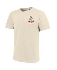 Image One Men's Cream New Mexico Lobos Comfort Colors Mascot Overlay T-Shirt