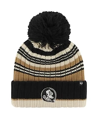 '47 Brand Women's Khaki Florida State Seminoles Barista Cuffed with Pom Knit Hat