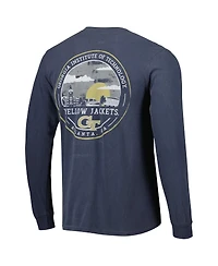 Image One Men's Navy Georgia Tech Yellow Jackets Circle Campus Scene Long Sleeve T-Shirt
