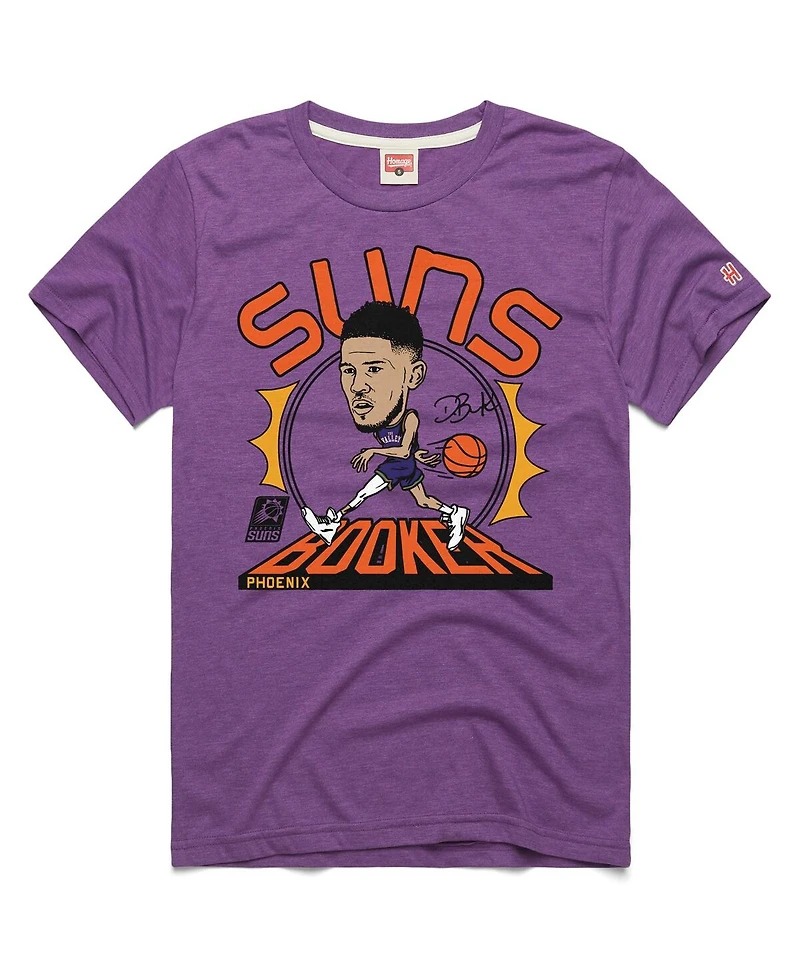 Homage Men's and Women's Devin Booker Purple Phoenix Suns 2024/25 City Edition Caricature Tri-Blend T-Shirt