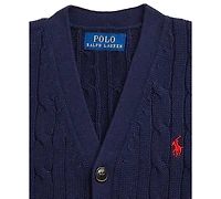 Polo Ralph Lauren Toddler and Little Boys Cable-Knit Cotton V-Neck Cardigan Sweater