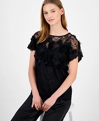 Anne Klein Women's Bateau-Neck Rosette-Detail Top