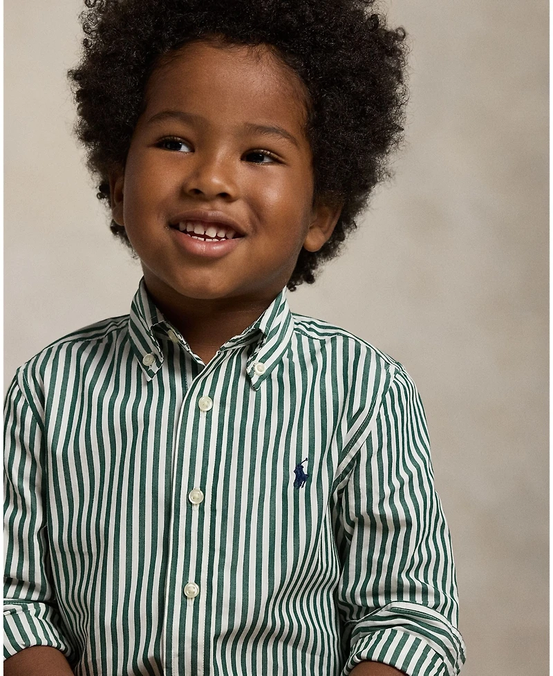 Polo Ralph Lauren Toddler and Little Boys Striped Cotton Poplin Shirt