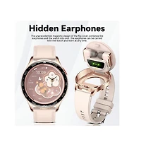 Ruxing Smart Smart Watches For Women With Earbuds (Call Receive/Music Playback) IP67 100+ Sports Modes Health Monitor Message Notification Weather For